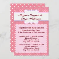 Pink & White Polka Dots Wedding Invitation