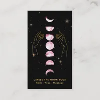 *~* Caress PINK Moon Phases + Hands Celestial Star Business Card