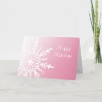 Snowflake on Pink Business Christmas Card