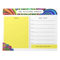 Rainbow Watercolor Doodle Calendar Notepad