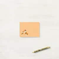 Cute foxes with hearts, hand drawn  post-it notes