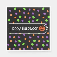 Halloween Pumpkin Orange, Purple and Lime green Napkins