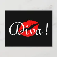 Red Diva Kiss Postcard