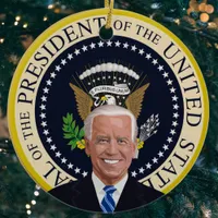 potus joe biden presidential seal christmas tree ceramic ornament