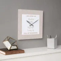 Positive Affirmations Beige And Brown Square Wall Clock