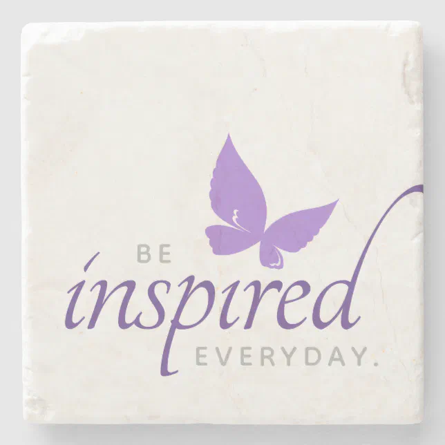 Inspirational Be Inspired Everyday Butterfly Stone Coaster