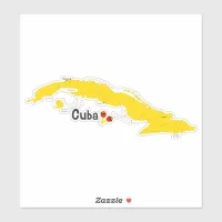 Cuba Map and Maracas Sticker