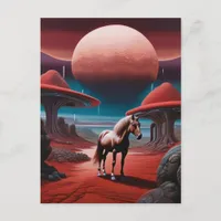 Horse on a Planet in Outerspace Postcard