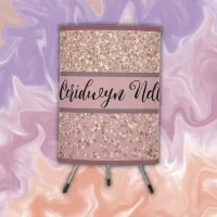 Elegant Rose Glitter Monogram Name | Tripod Lamp