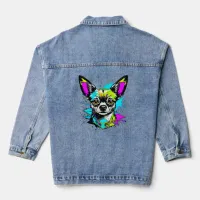 Chihuahua Cyberpunk style Art Dog Lover Denim Jacket