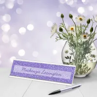 Customizable Purple Glitter | Chic Sparkle Desk Name Plate