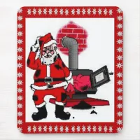 Vintage Santa Claus and a Coal Stove Burner Mouse Pad