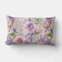 Lavender Rose Floral Throw Pillow