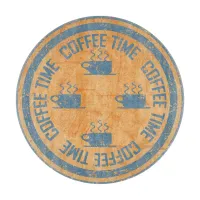 Coffee Time Blue on Orange Cutting Board