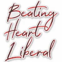 Beating Heart Liberal Minimalist Typography Sticker