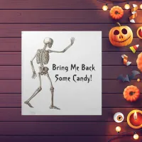 Bring Me Candy Skeleton Halloween Cloth Napkin