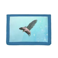 Cute Angel Pig Flying in the Sky Trifold Wallet