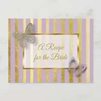 Purple and Gold Butterfly wedding Recipe Card