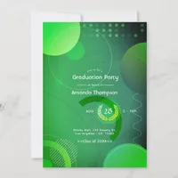 Green and Black Geometric Graduation Party Invitation