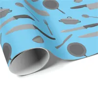 Chef Cookery School Graduation Kitchen Pattern Wrapping Paper