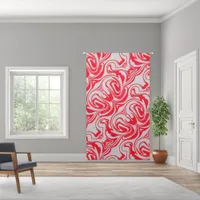 Grey Swirl Pattern on Red Background | Blackout Curtains