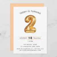  Up, Up, and Away! Balloon-Themed 2nd Birthday Par Invitation