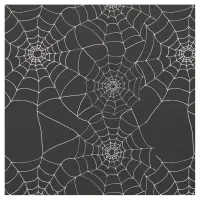 Halloween Patterned Black and White Spider Web Fabric