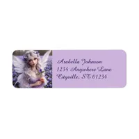 Beautiful February Fairy in Violets Label