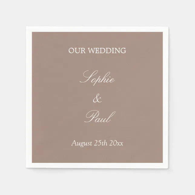 Elegant Taupe Wedding Napkins