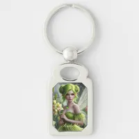 Beautiful August Fairy in Gladioli Keychain