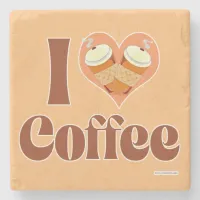 Gotta Love Coffee Cute Heart Java Jolt Stone Coaster