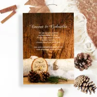 Rustic Birch Tree Barn Wood Wedding Save the Date Invitation