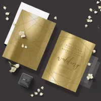 Metallic Geometric Wedding Gold ID648 Invitation