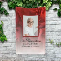 Red Carnation Floral Celebration of Life Funeral Banner