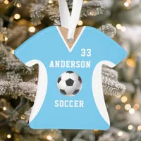 Personalized Blue Soccer Jersey Ornament