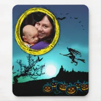 Halloween Witch, Jack o' Lanterns, Photo Frame Mouse Pad