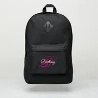 White and Hot Pink Fancy Monogram Port Authority&#174; Backpack