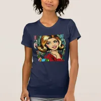 Retro Lady with Shopping Bags Mid Century T-Shirt