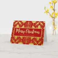 Stylish Red and Gold Christmas Greeting Card