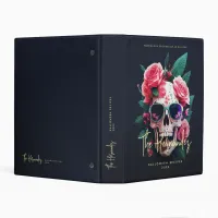 Floral Skull Family Name Halloween Recipes Mini Binder