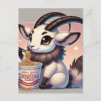 Adorable Oryx Eating Noodles Postcard