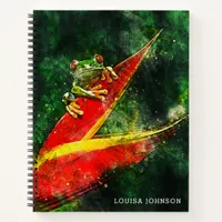 Personalized Costa Rica Tree Frog Abstract Notebook