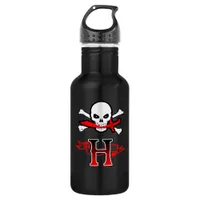 Jolly Roger H Monogram Initial Stainless Steel Water Bottle