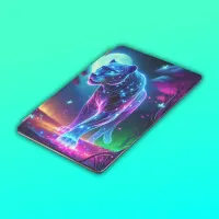 Moon and Panther Holographic Neon Colorful | iPad Air Cover