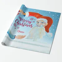 Hand-painted Watercolor Magical Santa Claus Wrapping Paper