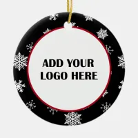 Business Logo and Information Customer  Ceramic Ornament