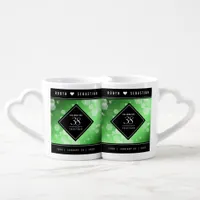 Elegant 38th Emerald Wedding Anniversary Coffee Mug Set