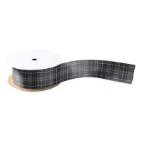 Grey Tartan Satin Ribbon