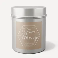 Modern White On Kraft 100% Pure Honey Jar Square Sticker