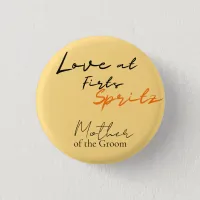 Love At First Spritz Mother Peach Bridal Shower Button